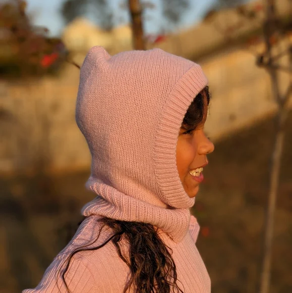 50% Cashmere 50% Merino Warm Toddler Little Kid Winter Balaclava Ski Mask Hat - Picture 4 of 6